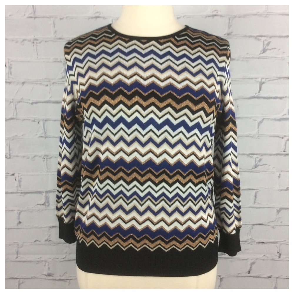 Alfred Dunner Chevron Sweater, Size XL